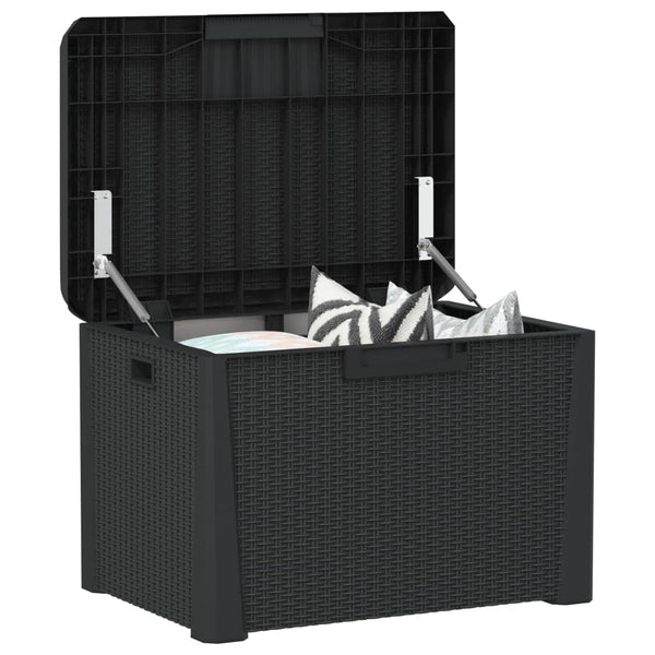 Gartentruhe mit Sitzkissen Anthrazit 125 L