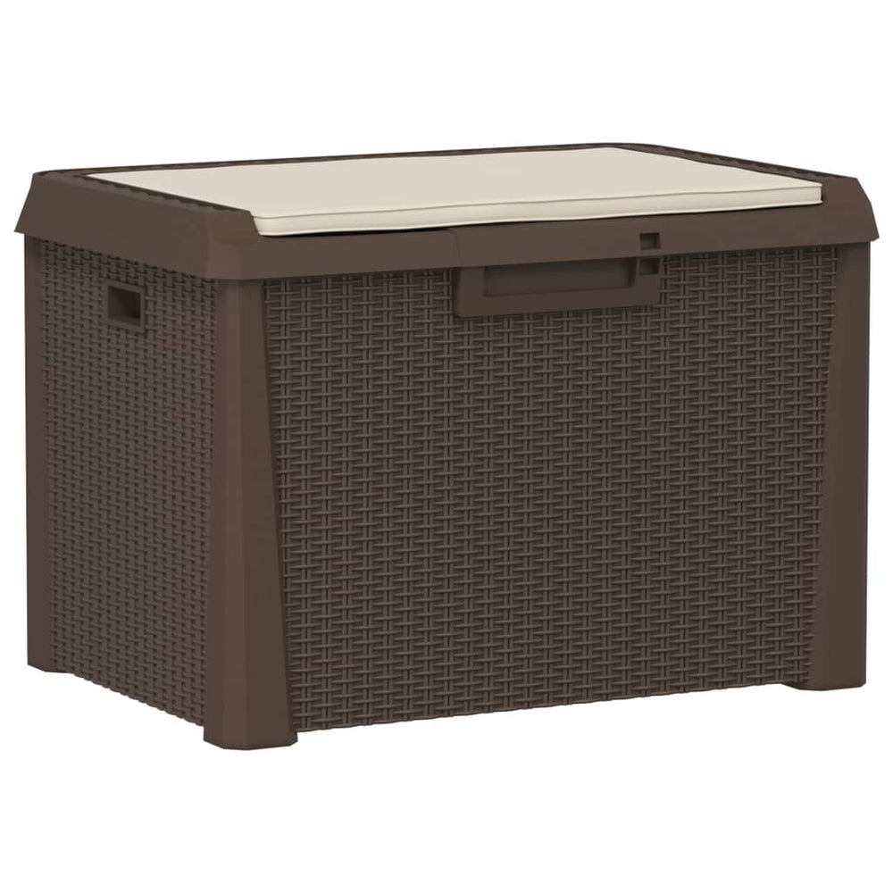 Gartentruhe Braun mit Sitzkissen 125 L