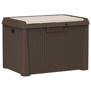 Gartentruhe Braun mit Sitzkissen 125 L