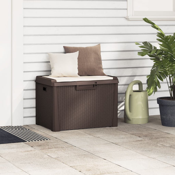 Gartentruhe Braun mit Sitzkissen 125 L