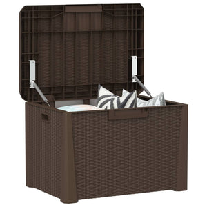 Gartentruhe Braun mit Sitzkissen 125 L