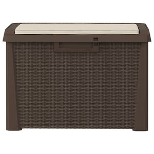 Gartentruhe Braun mit Sitzkissen 125 L