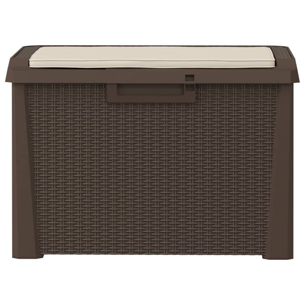 Gartentruhe Braun mit Sitzkissen 125 L