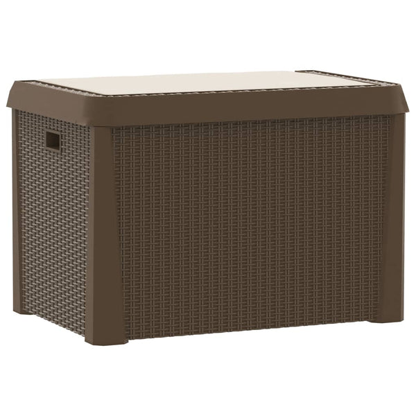 Gartentruhe Braun mit Sitzkissen 125 L