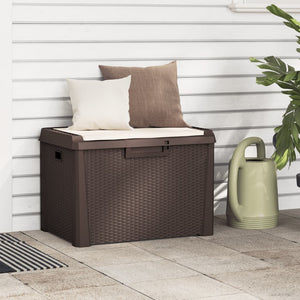 Gartentruhe Braun mit Sitzkissen 125 L