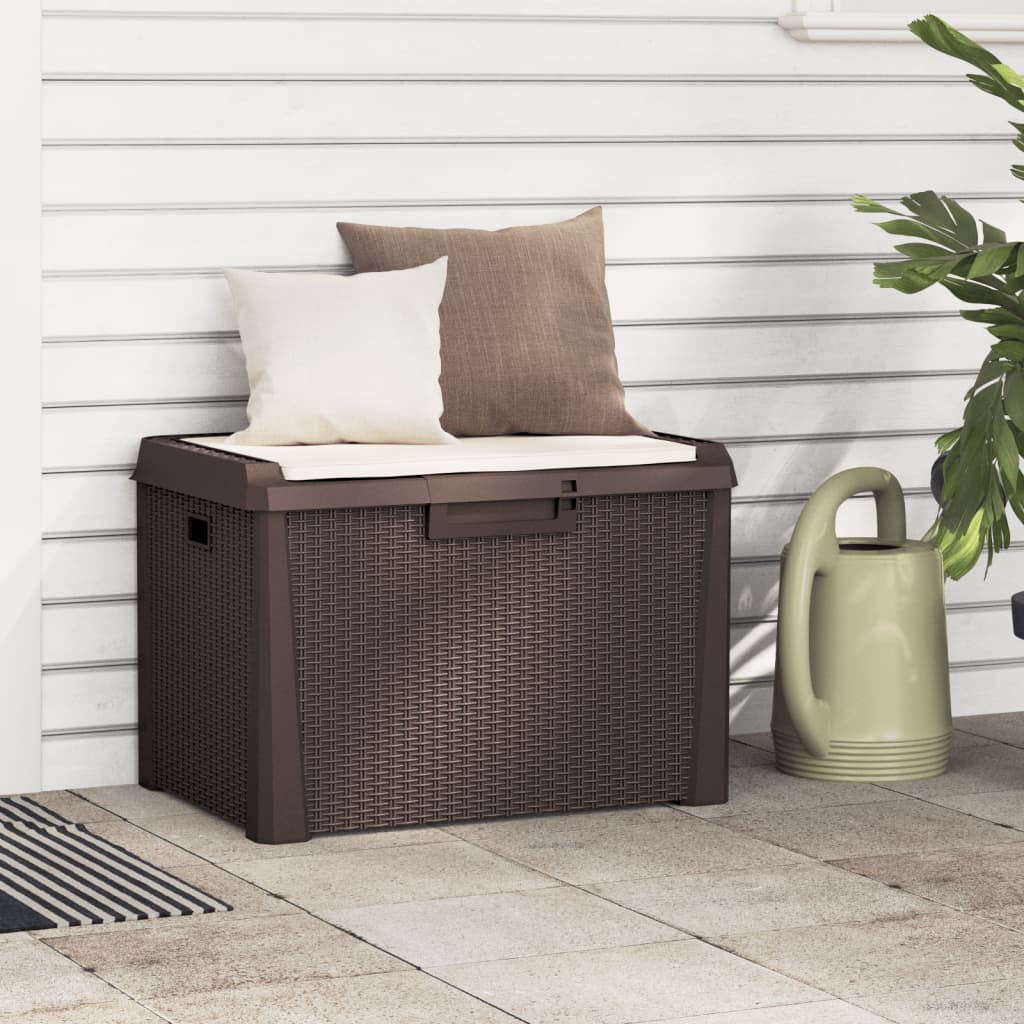 Gartentruhe Braun mit Sitzkissen 125 L