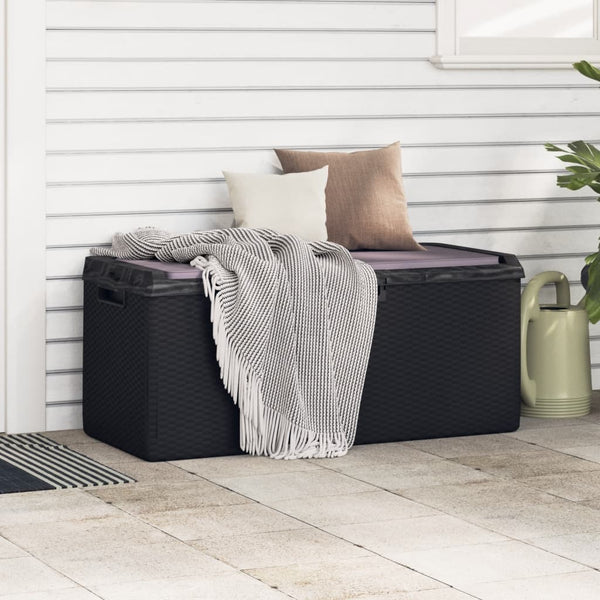 vidaXL Coffre de jardin avec coussin anthracite 350 L PP