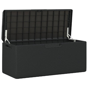 vidaXL Coffre de jardin avec coussin anthracite 350 L PP