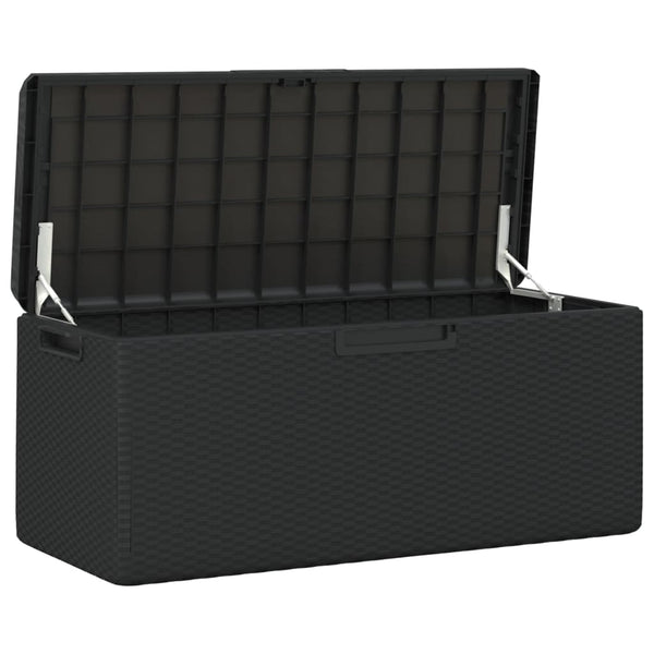 vidaXL Coffre de jardin avec coussin anthracite 350 L PP