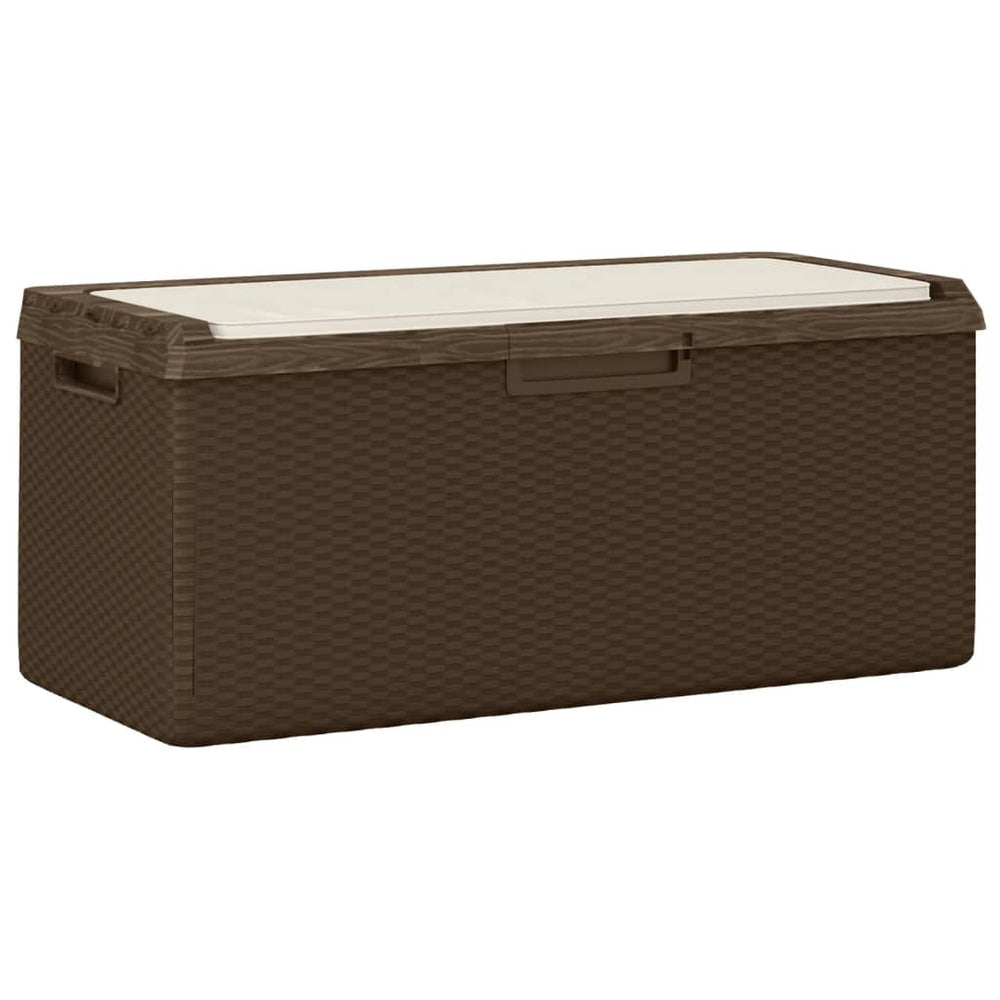 Gartentruhe Braun mit Sitzkissen 350 L