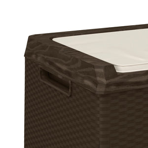 vidaXL Coffre de jardin avec coussin marron 350 L PP