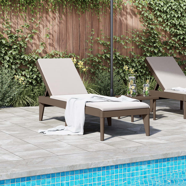 vidaXL Chaise longue marron 186x60x29 cm PP