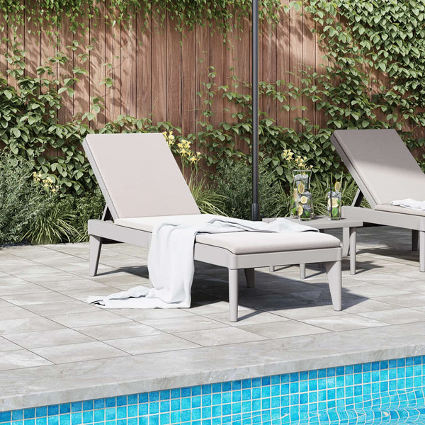 vidaXL Bain de soleil gris 186x60x29 cm PP