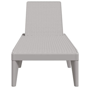 vidaXL Bain de soleil gris 186x60x29 cm PP