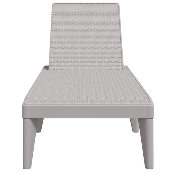 vidaXL Bain de soleil gris 186x60x29 cm PP