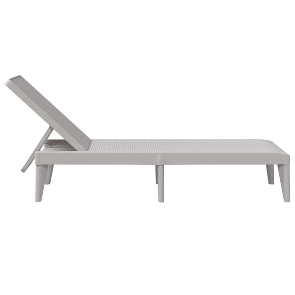 vidaXL Bain de soleil gris 186x60x29 cm PP