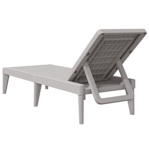vidaXL Bain de soleil gris 186x60x29 cm PP