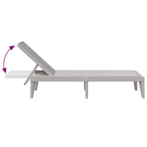 vidaXL Bain de soleil gris 186x60x29 cm PP