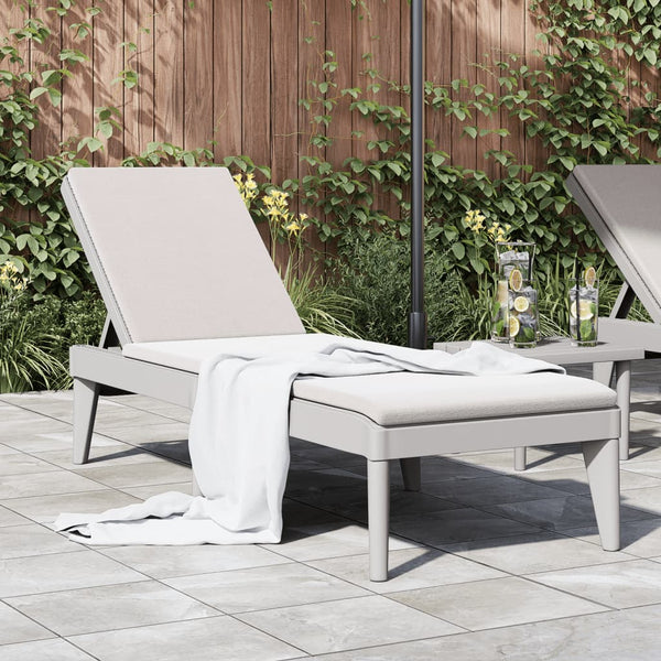 vidaXL Bain de soleil gris 186x60x29 cm PP