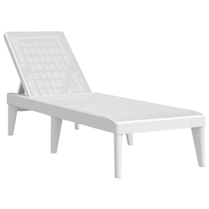 vidaXL Chaise longue blanche 186x60x29 cm PP