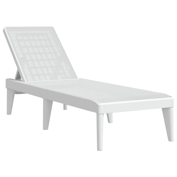vidaXL Chaise longue blanche 186x60x29 cm PP