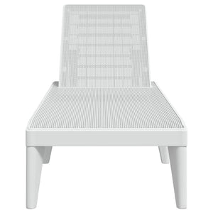 vidaXL Chaise longue blanche 186x60x29 cm PP