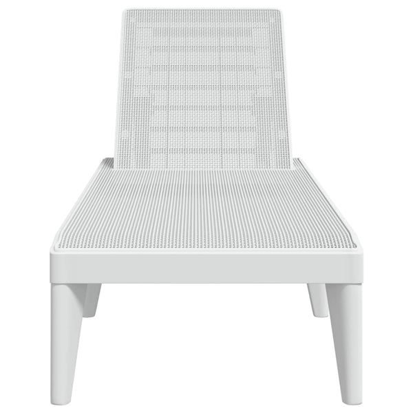 vidaXL Chaise longue blanche 186x60x29 cm PP
