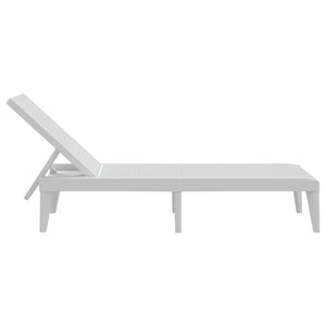 vidaXL Chaise longue blanche 186x60x29 cm PP