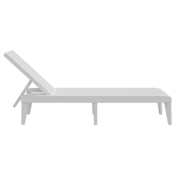 vidaXL Chaise longue blanche 186x60x29 cm PP