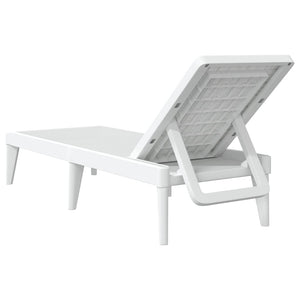 vidaXL Chaise longue blanche 186x60x29 cm PP