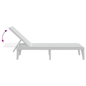 vidaXL Chaise longue blanche 186x60x29 cm PP