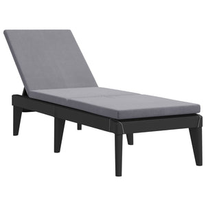vidaXL Bain de soleil avec coussin anthracite 186x60x29 cm PP