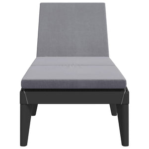 vidaXL Bain de soleil avec coussin anthracite 186x60x29 cm PP