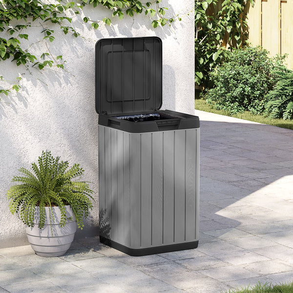 Graue Outdoor-Mülltonne, 80 Liter