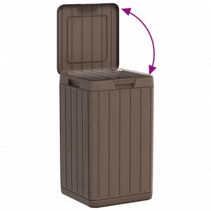vidaXL Poubelle d'extérieur marron 38x38x65 cm PP