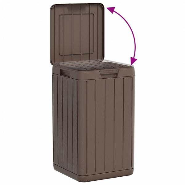 vidaXL Poubelle d'extérieur marron 38x38x65 cm PP