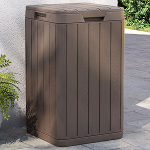 vidaXL Poubelle d'extérieur marron 38x38x65 cm PP