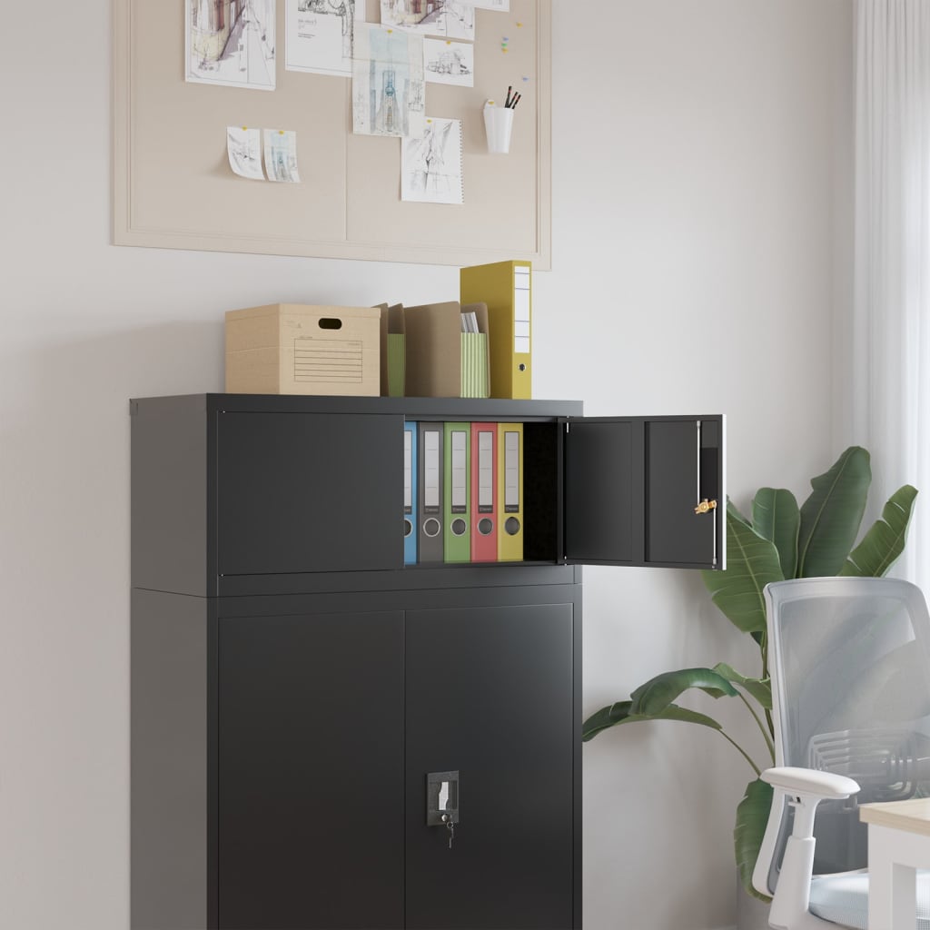 vidaXL Classeur noir 90x40x40 cm acier