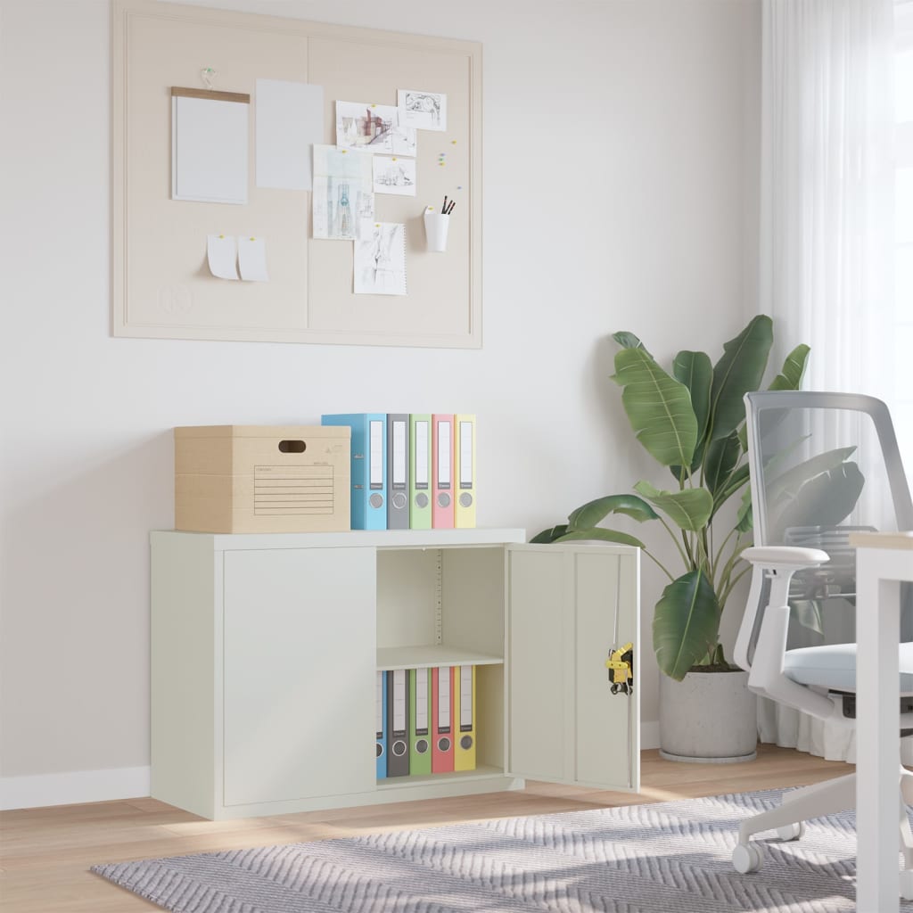 Aktenschrank Hellgrau Stahl 90x40x70 cm