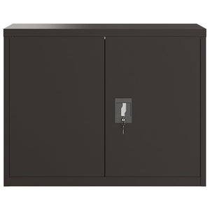 Aktenschrank Schwarz, Stahl, 90x40x70 cm