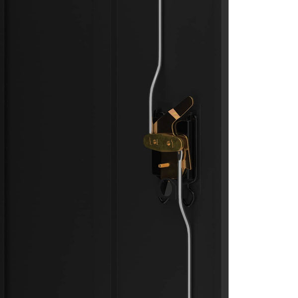 Aktenschrank Schwarz, Stahl, 90x40x70 cm