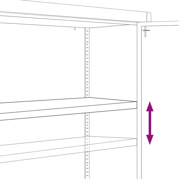 Aktenschrank Anthrazit Stahl 90x40x70 cm