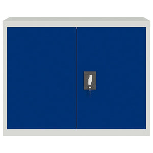 Aktenschrank Stahl Hellgrau/Blau 90x40x70cm