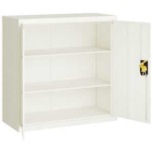 Aktenschrank Weiß Stahl 90x90 cm