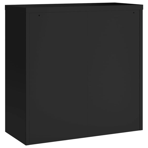 Aktenschrank Schwarz Stahl 90x90 cm