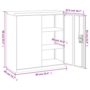 Aktenschrank Stahl Anthrazit 90x90 cm