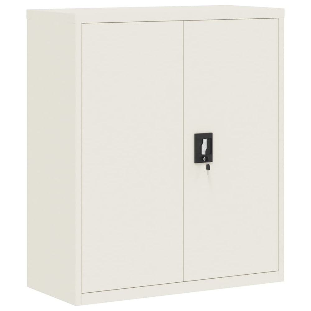 Aktenschrank Weiß Stahl 90x40x105 cm