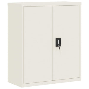 Aktenschrank Weiß Stahl 90x40x105 cm