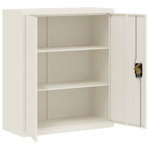 Aktenschrank Weiß Stahl 90x40x105 cm