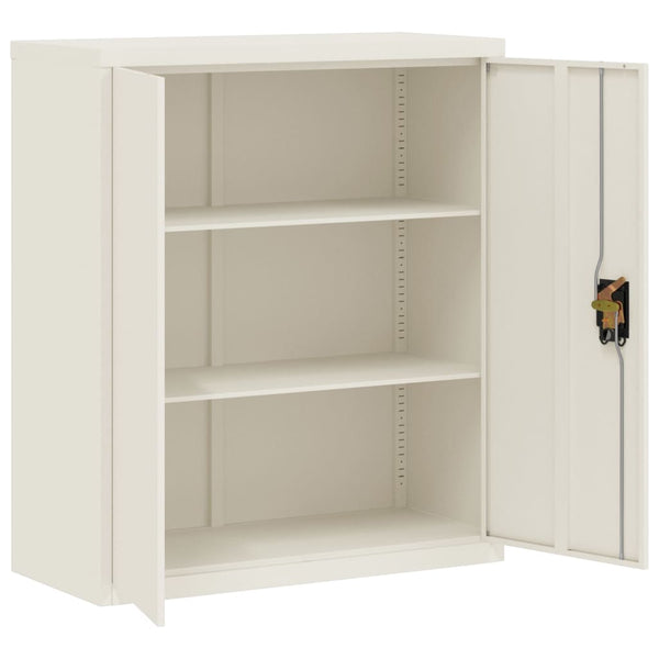 Aktenschrank Weiß Stahl 90x40x105 cm